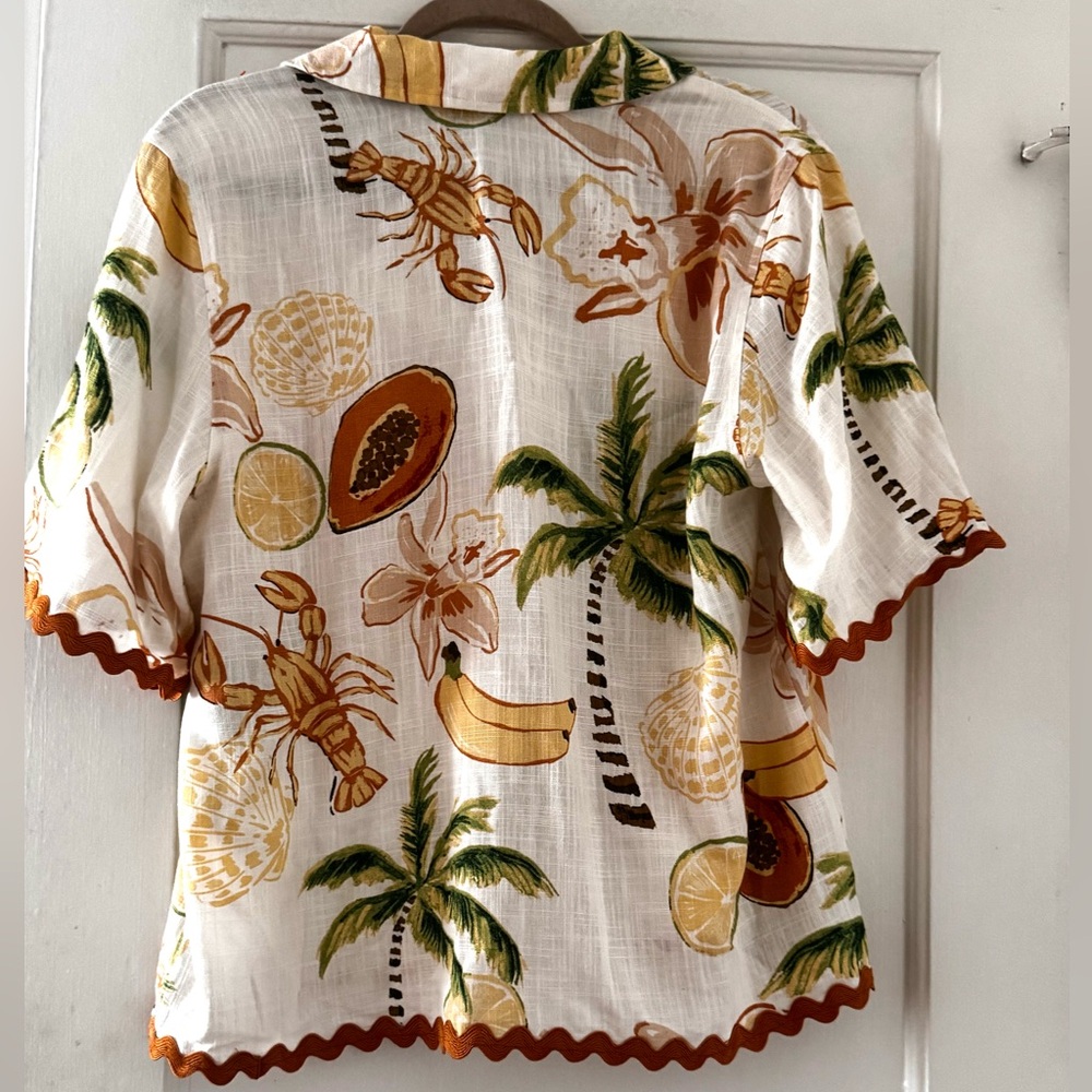 Calypso St Barth Tropical Print Shirt Coastal - Picture 7 of 13
